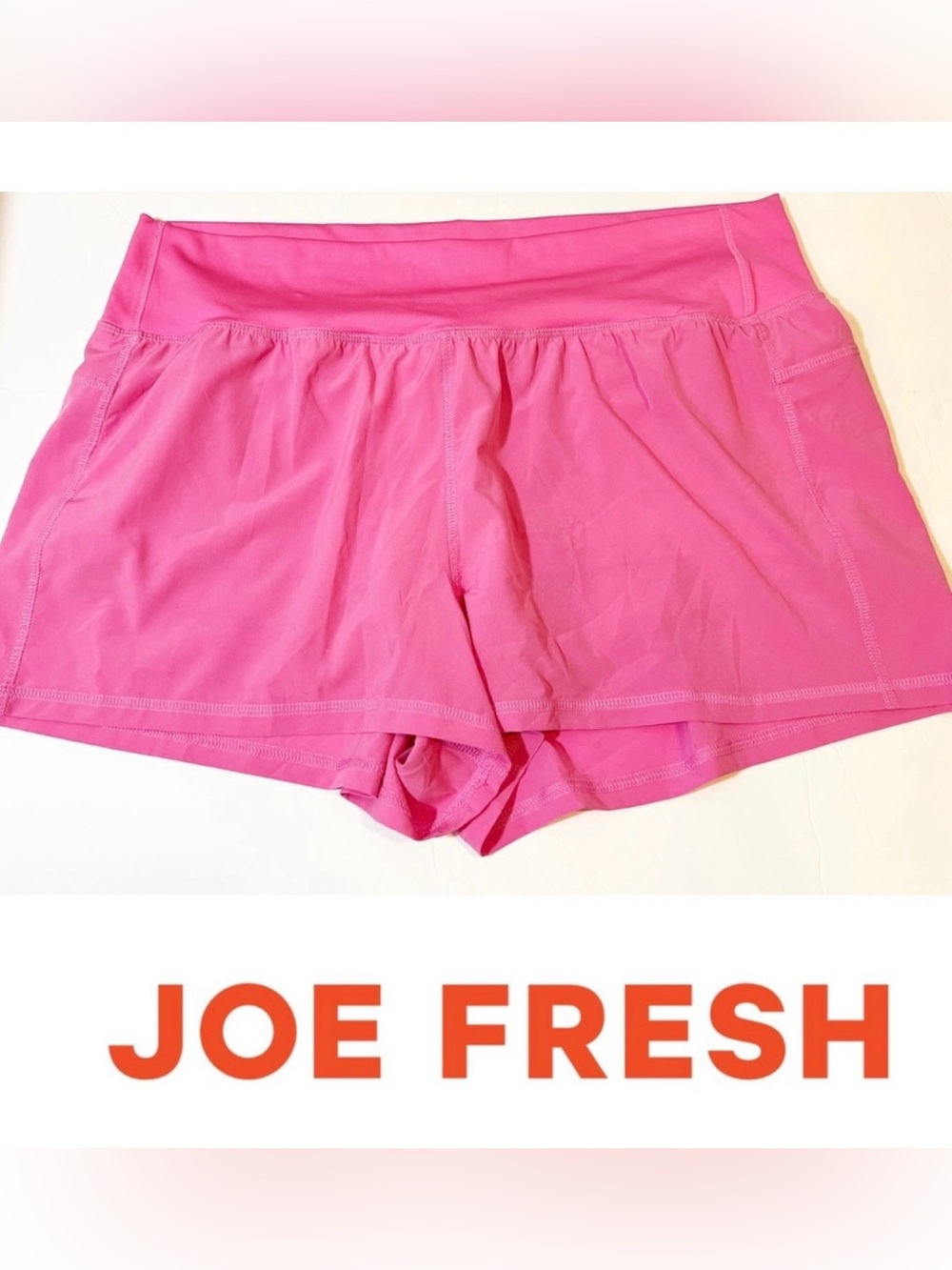 Joe Fresh Bubble Gum Pink Active Shorts Polyester Spandex Lined Athleisure